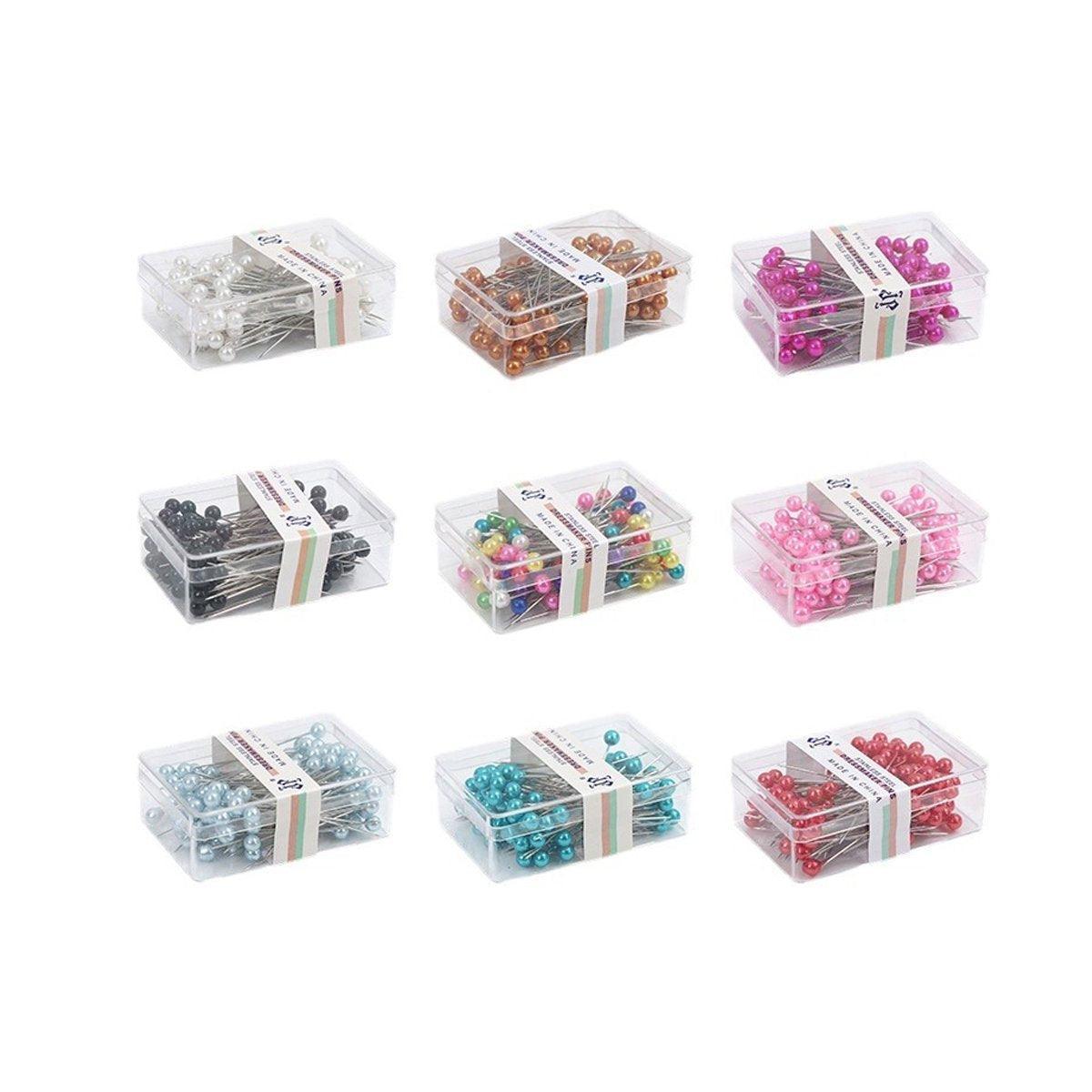Arts & Crafts: 9Boxs Multicolor Pearl Head Pins Sewing Craft Needles for Cross Stitch Quilting