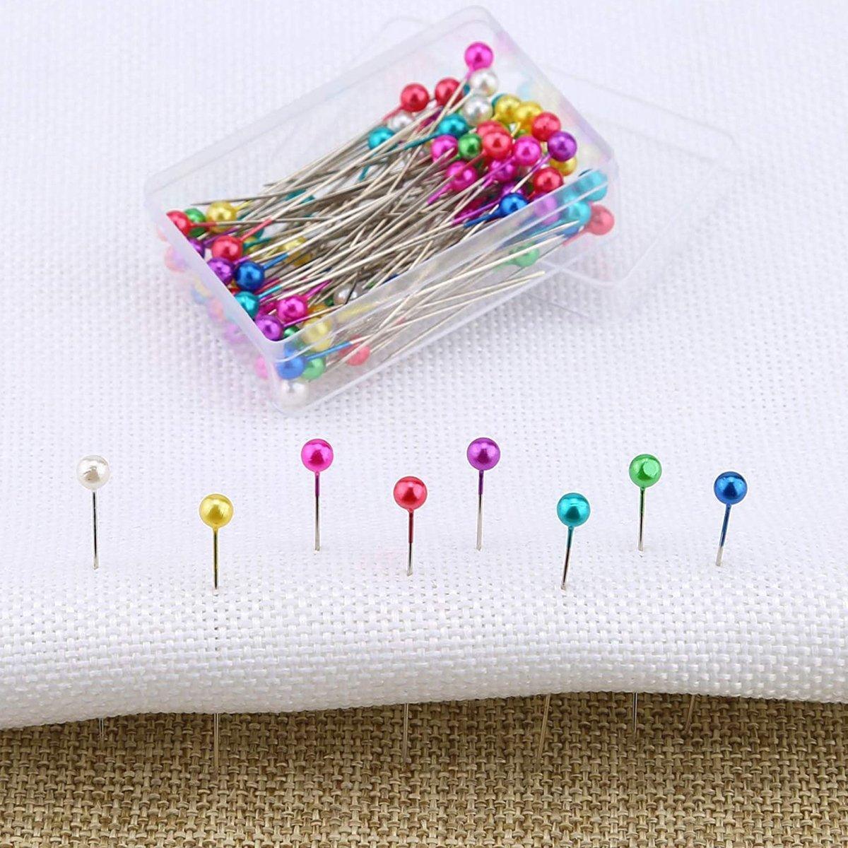Arts & Crafts: 9Boxs Multicolor Pearl Head Pins Sewing Craft Needles for Cross Stitch Quilting