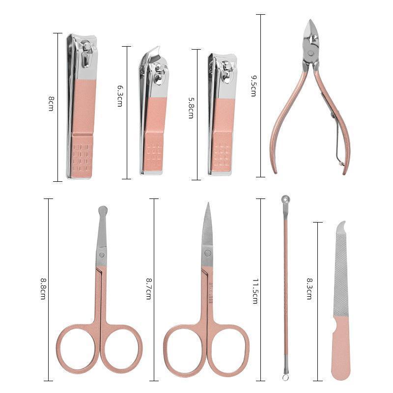Nail Care: 18 Piece Rose Gold Stainless Steel Manicure Pedicure Set With Travel Case