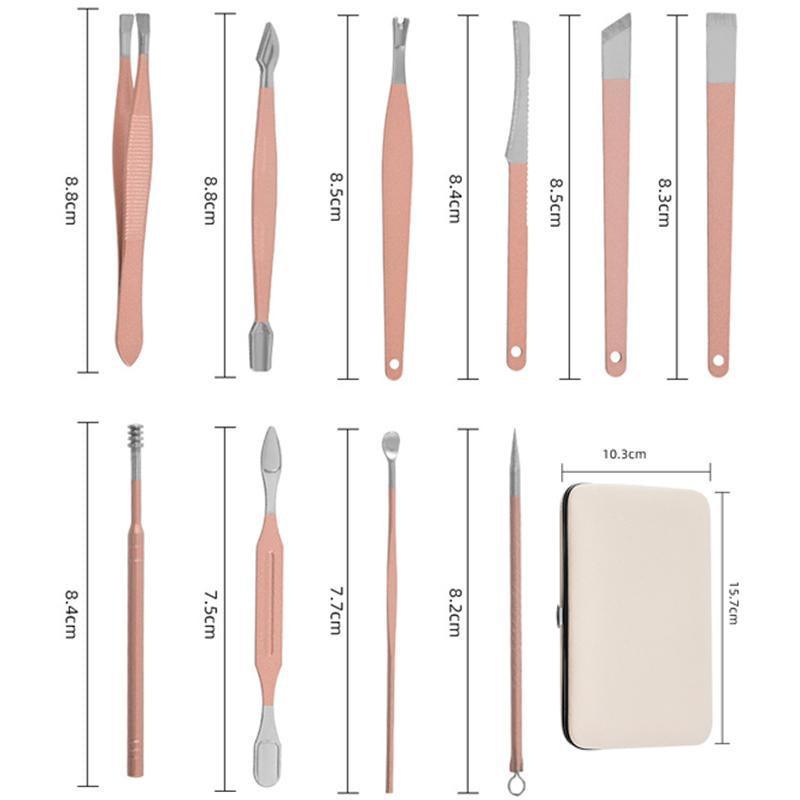 Nail Care: 18 Piece Rose Gold Stainless Steel Manicure Pedicure Set With Travel Case