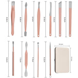 18 Piece Rose Gold Stainless Steel Manicure Pedicure Set With Travel Case