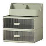 Drawer Storage Box Stationery Cosmetic Organizer Multi Purpose Desktop Holder - Green