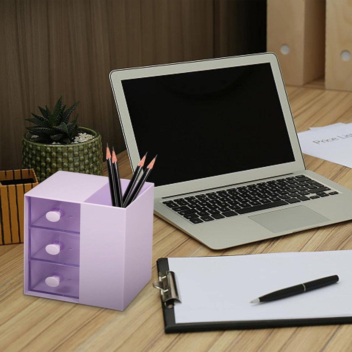 Storage Boxes: 2IN1 Pumping Pen Container Storage Box Cosmetic Drawer Office Organizer Box