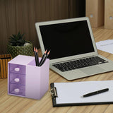 2IN1 Pumping Pen Container Storage Box Cosmetic Drawer Office Organizer Box