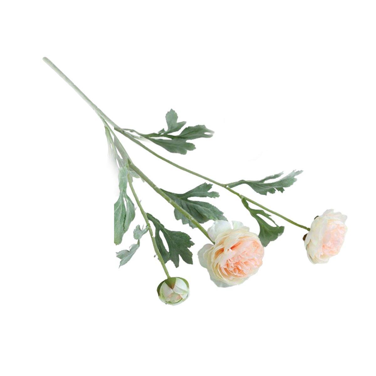 5pcs Artificial Peony Silk Flowers Bouquet Decor Faux Floral Arrangements - Champagne