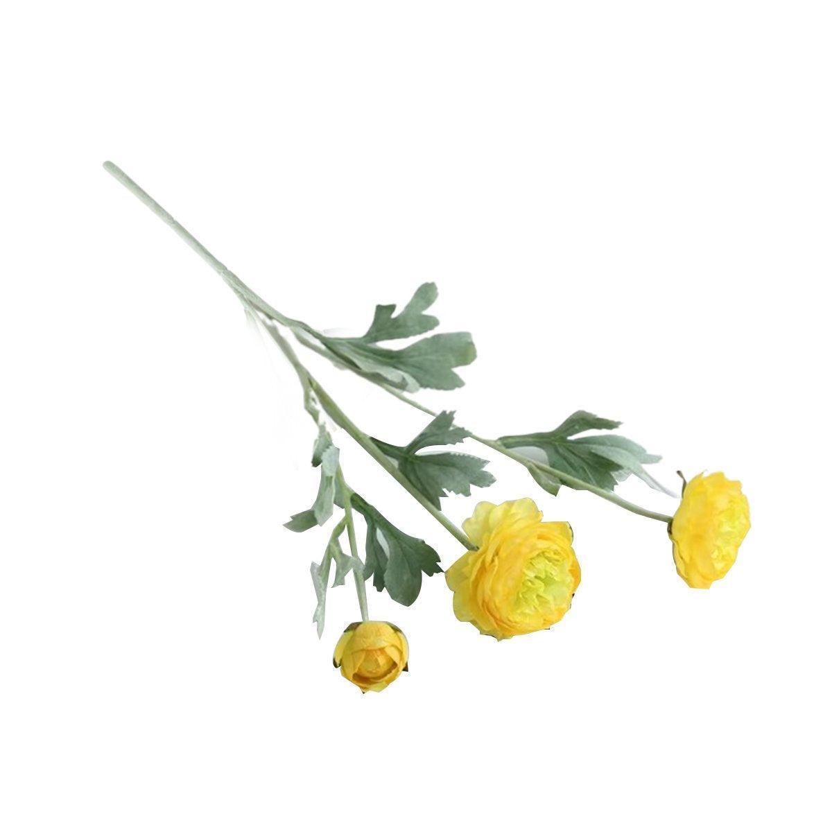 5pcs Artificial Peony Silk Flowers Bouquet Decor Faux Floral Arrangements - Purple Red