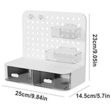 Storage Boxes: Desktop Storage Box Drawer Organizer Hole Plate Shelf Sub Storage Solution