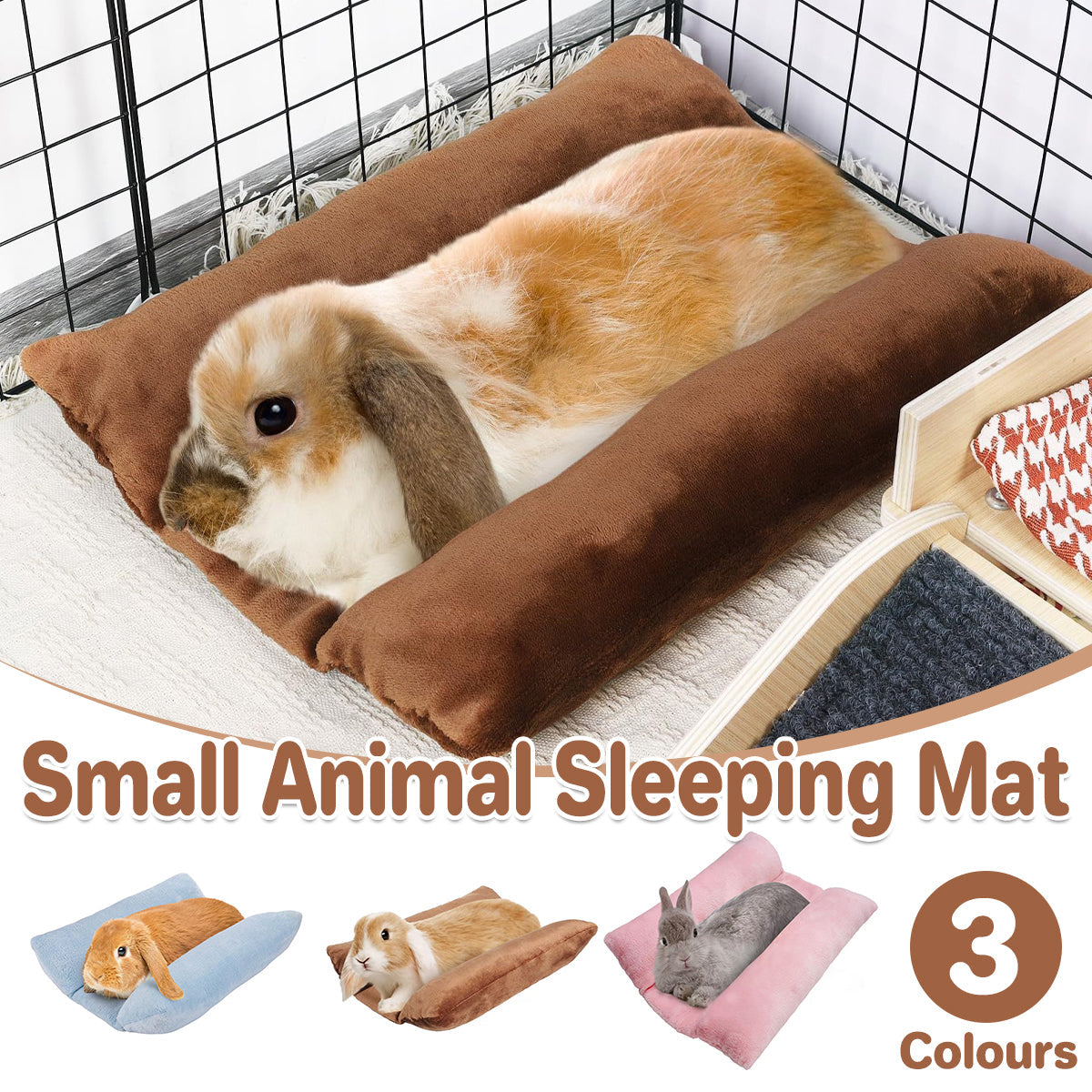 Small Animal Habitats & Cages: Small Animal Bed Cushion Plush Sleeping Mat for Pet Carrier Cage Nest Hamster - Pink