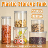 Food Storage: Wide Mouth Plastic Food Bottles 50pcs Transparent Sealed Storage Tanks Container - 10cm x 8.5cm