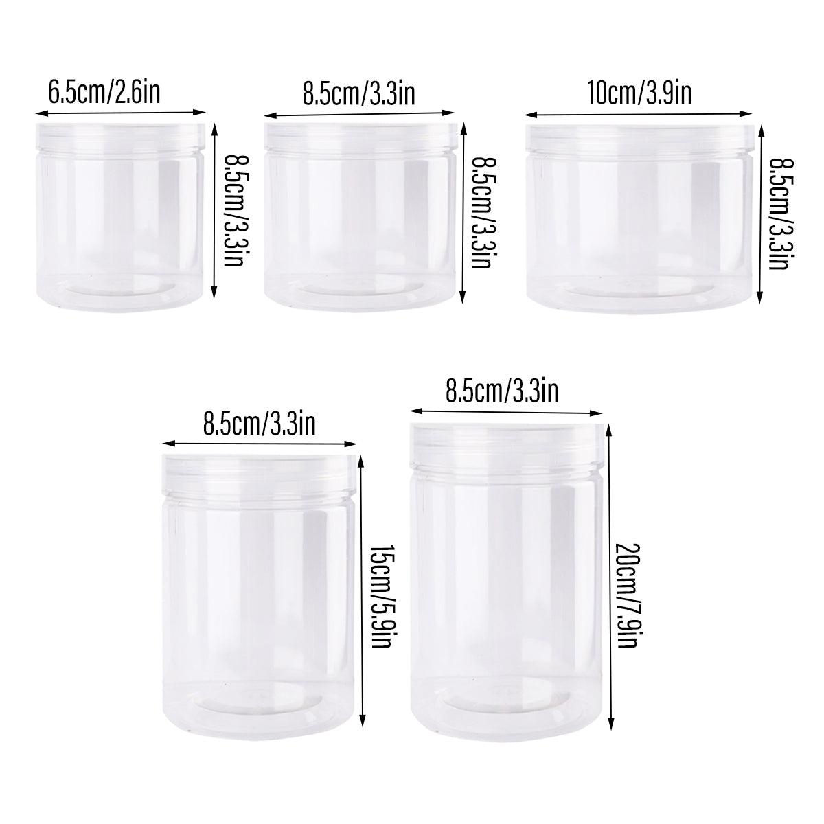 Wide Mouth Plastic Food Bottles 50pcs Transparent Sealed Storage Tanks Container - 10cm x 8.5cm