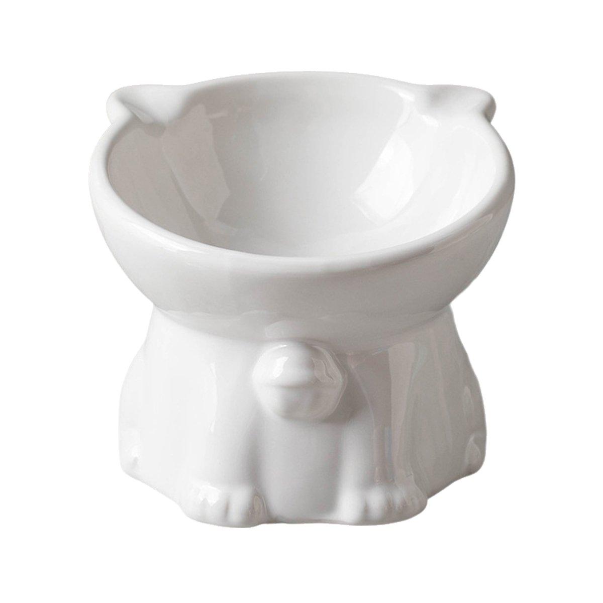 Cutlery: Ceramic Cat Bowl Cute Tall Raised Cat Food Bowl for Pets Eating Comfortably - Pink