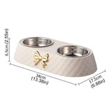Cutlery: Stainless Steel Double Pet Bowl Non-Slip Anti-Knock Dog Cat Feeder Utensils - Green