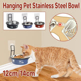 Cat Bowls, Feeders & Waterers: Stainless Steel Pet Bowl Hanging Cat Food Water Bowl Durable for Dogs and Cats - Red-12cm