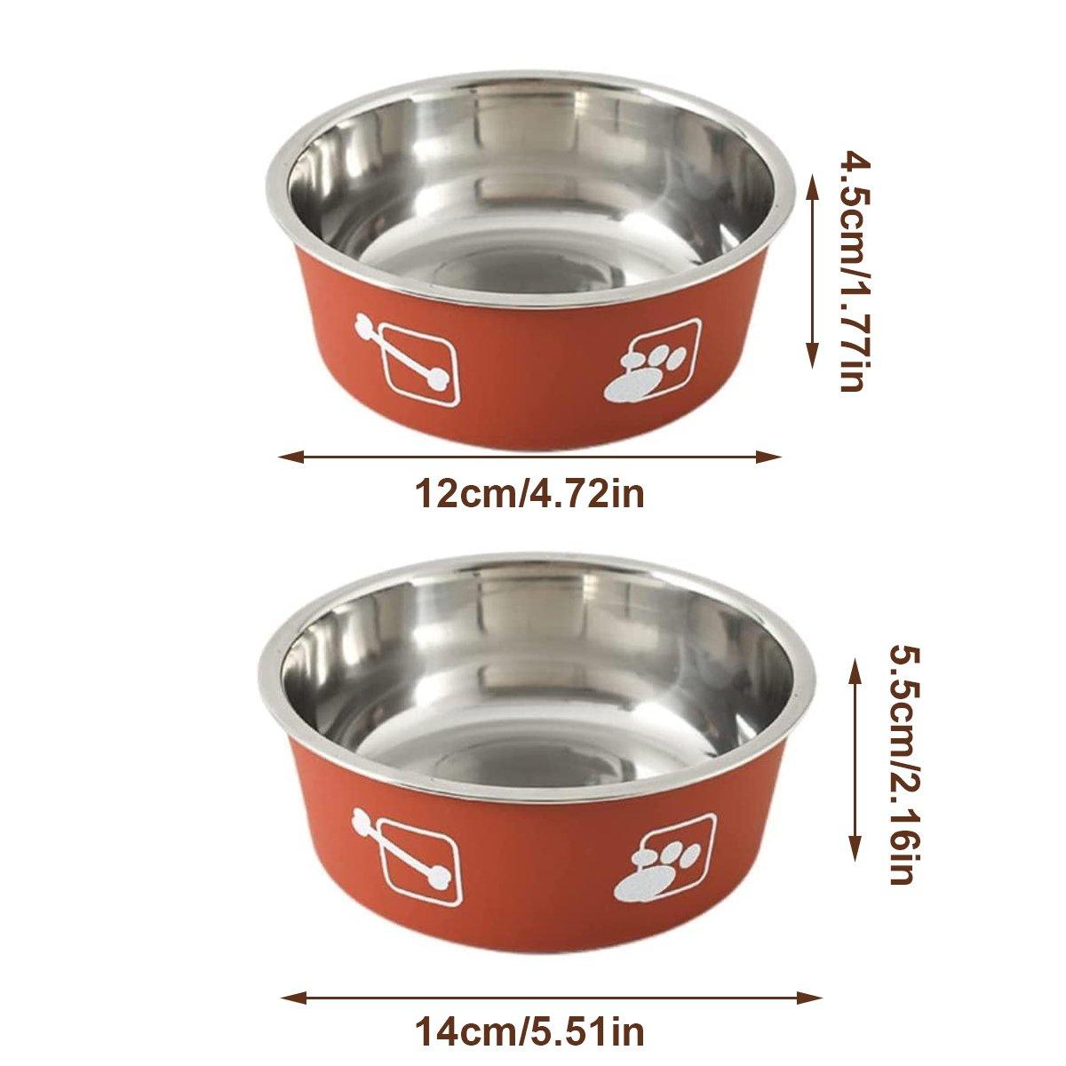 Cat Bowls, Feeders & Waterers: Stainless Steel Pet Bowl Hanging Cat Food Water Bowl Durable for Dogs and Cats - Red-12cm