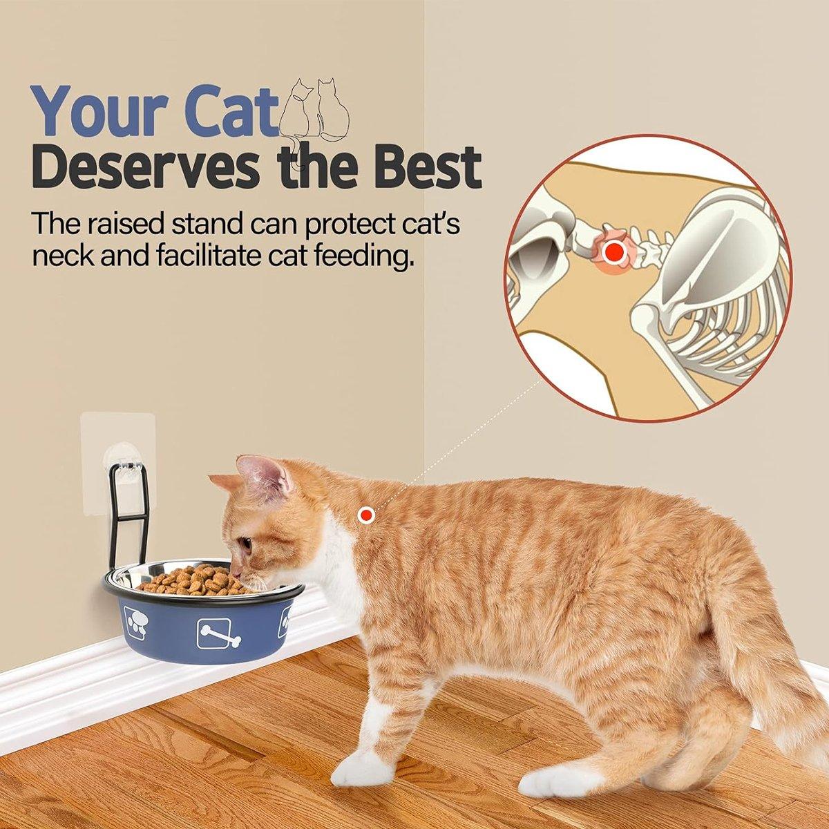 Cat Bowls, Feeders & Waterers: Stainless Steel Pet Bowl Hanging Cat Food Water Bowl Durable for Dogs and Cats - Red-12cm