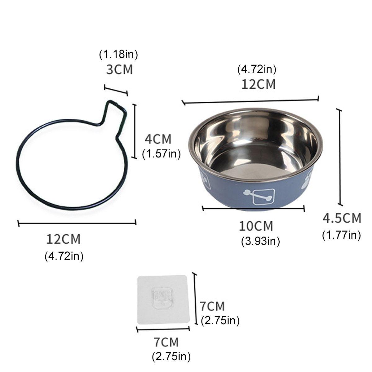 Cat Bowls, Feeders & Waterers: Stainless Steel Pet Bowl Hanging Cat Food Water Bowl Durable for Dogs and Cats - Red-14cm