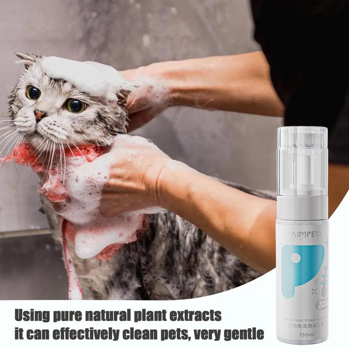 Pet Grooming Supplies: 150ml Pet Dry Cleaning Foam Free Clear Body Wash Mousse for Dogs and Cats