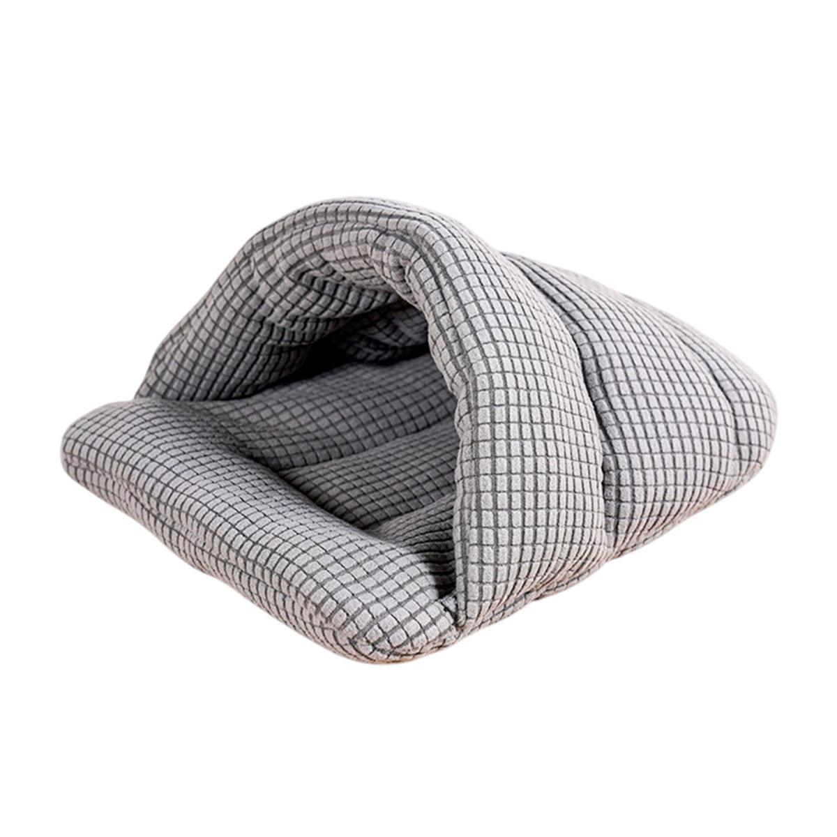 Small Animal Habitats & Cages: Pet Kennel Sleeping Bag Semi Enclosed Bed for Small Animals Cats and Puppies - Grey
