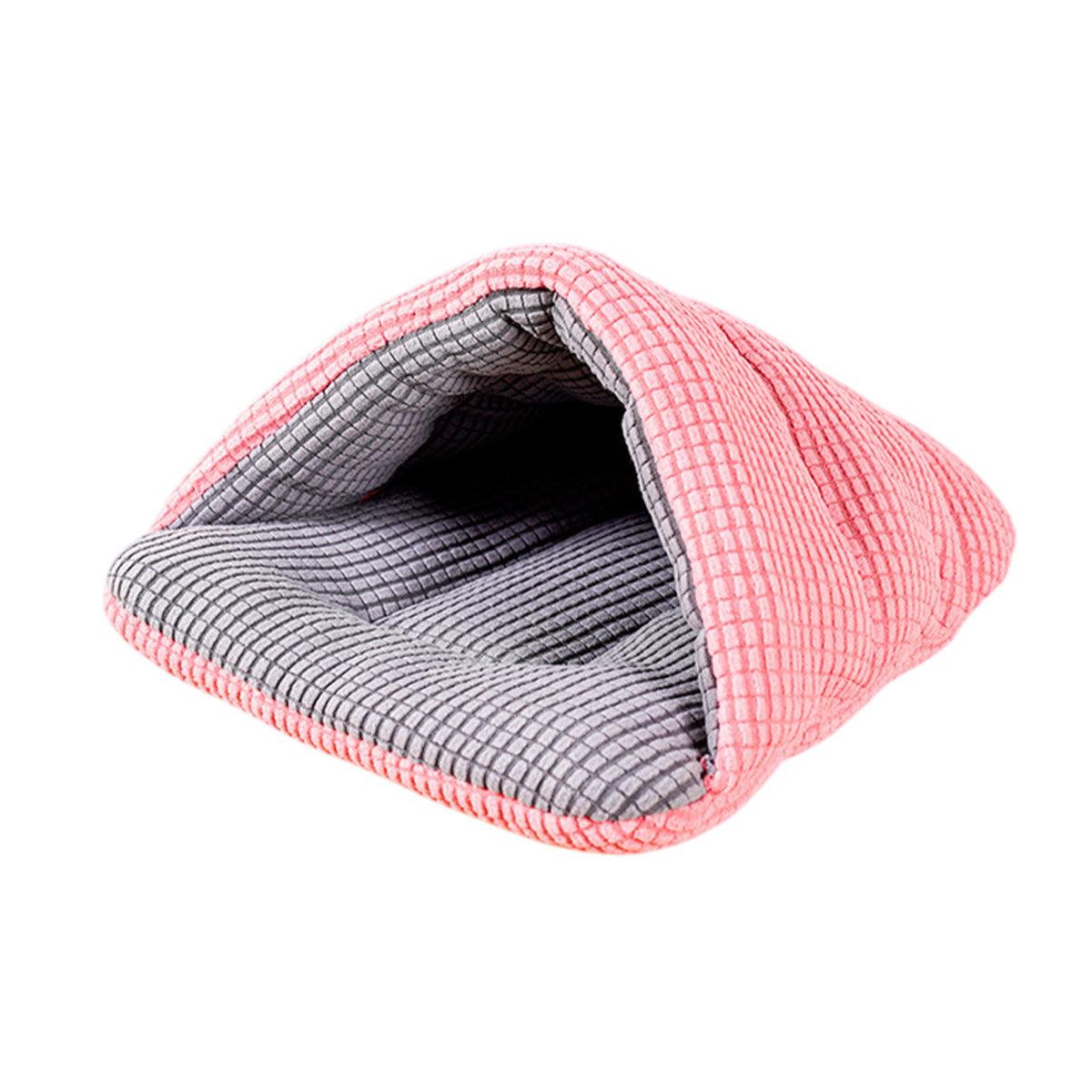 Small Animal Habitats & Cages: Pet Kennel Sleeping Bag Semi Enclosed Bed for Small Animals Cats and Puppies - Grey