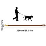Dog Leash Cowhide Lead Heavy Duty Leather M Size Brown For Walking Training - Black