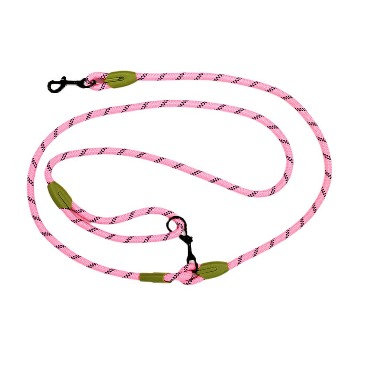 Dog Collars, Leads & Harnesses: Adjustable Diagonal Dog Walking Leash Hands Free Crossbody Pet Lead Dogs - Pink