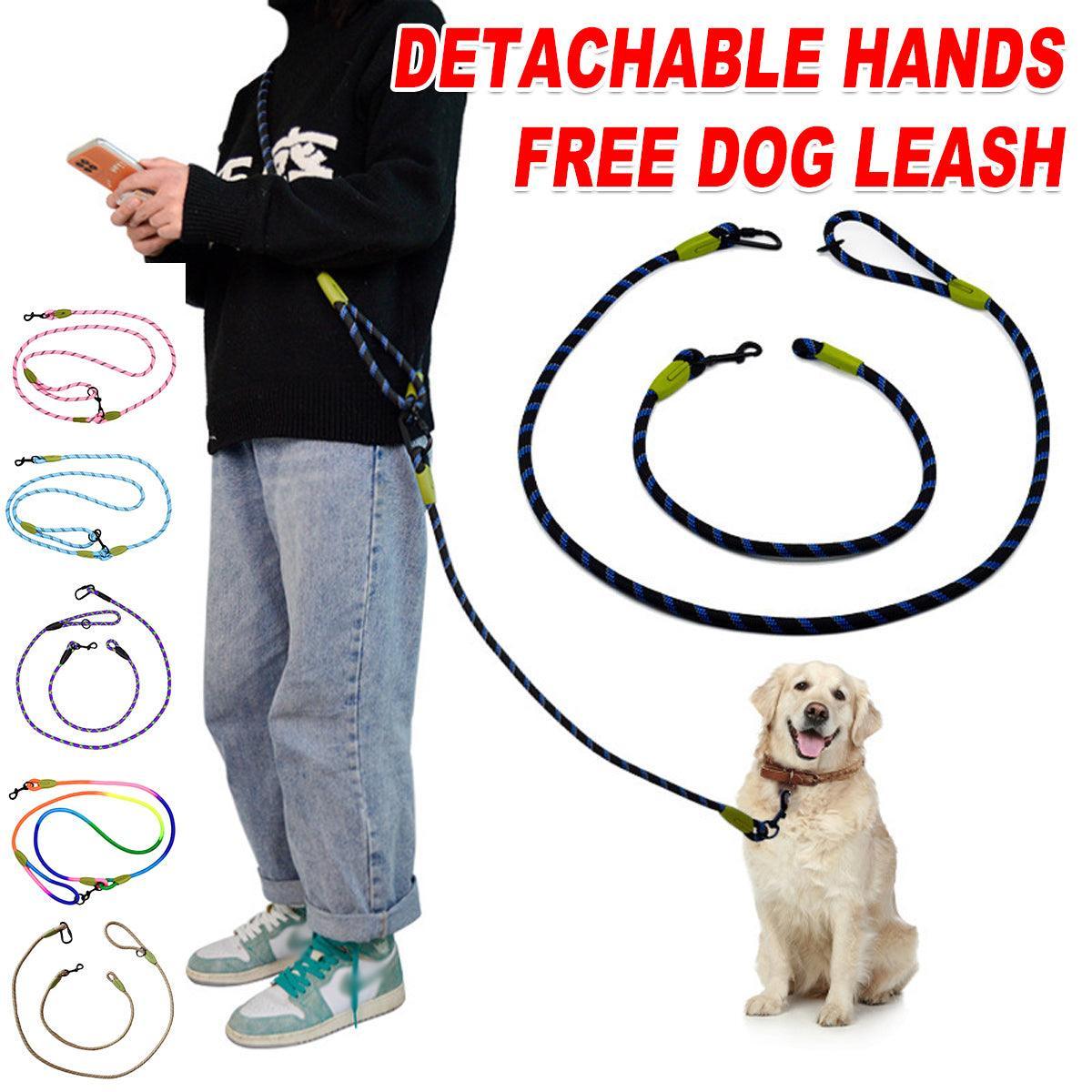 Dog Collars, Leads & Harnesses: Adjustable Diagonal Dog Walking Leash Hands Free Crossbody Pet Lead Dogs - Purple