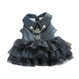 Dog Apparel: Pet Dog Cat Clothes Autumn Winter Fashion Sequin Small Leather Skirt Outfit - M