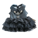 Dog Apparel: Pet Dog Cat Clothes Autumn Winter Fashion Sequin Small Leather Skirt Outfit - M