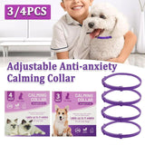3/4pcs Calming Collar for Cats and Dogs Soothing Pet Relief Collar Long Lasting - 70cm-3PCS