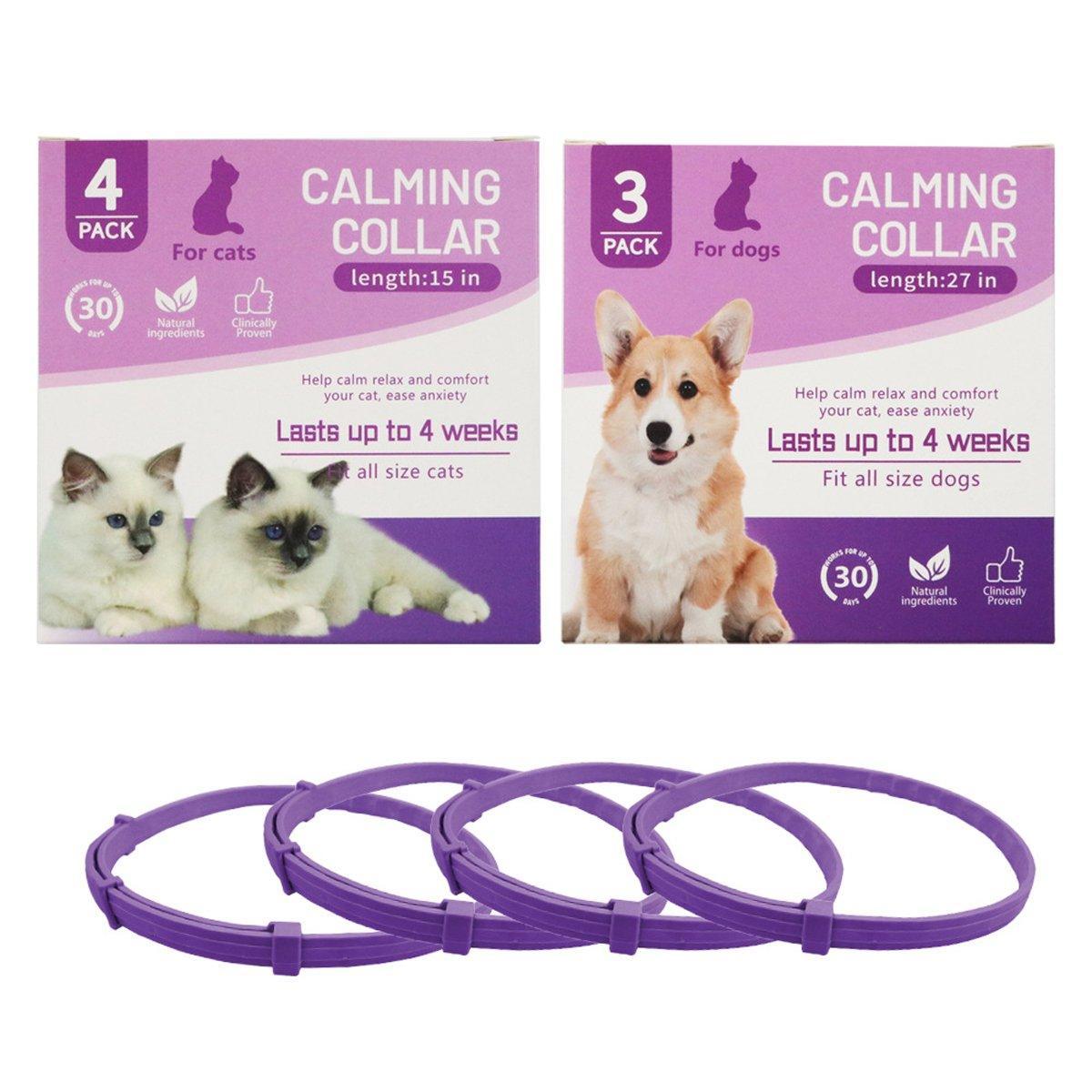 Dog Collars, Leads & Harnesses: 3/4pcs Calming Collar for Cats and Dogs Soothing Pet Relief Collar Long Lasting - 70cm-3PCS