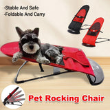 Cat Furniture: Pet Rocking Chair for Dogs Cats Foldable Pet Bed Portable Sleeping Lounger Chair - Black