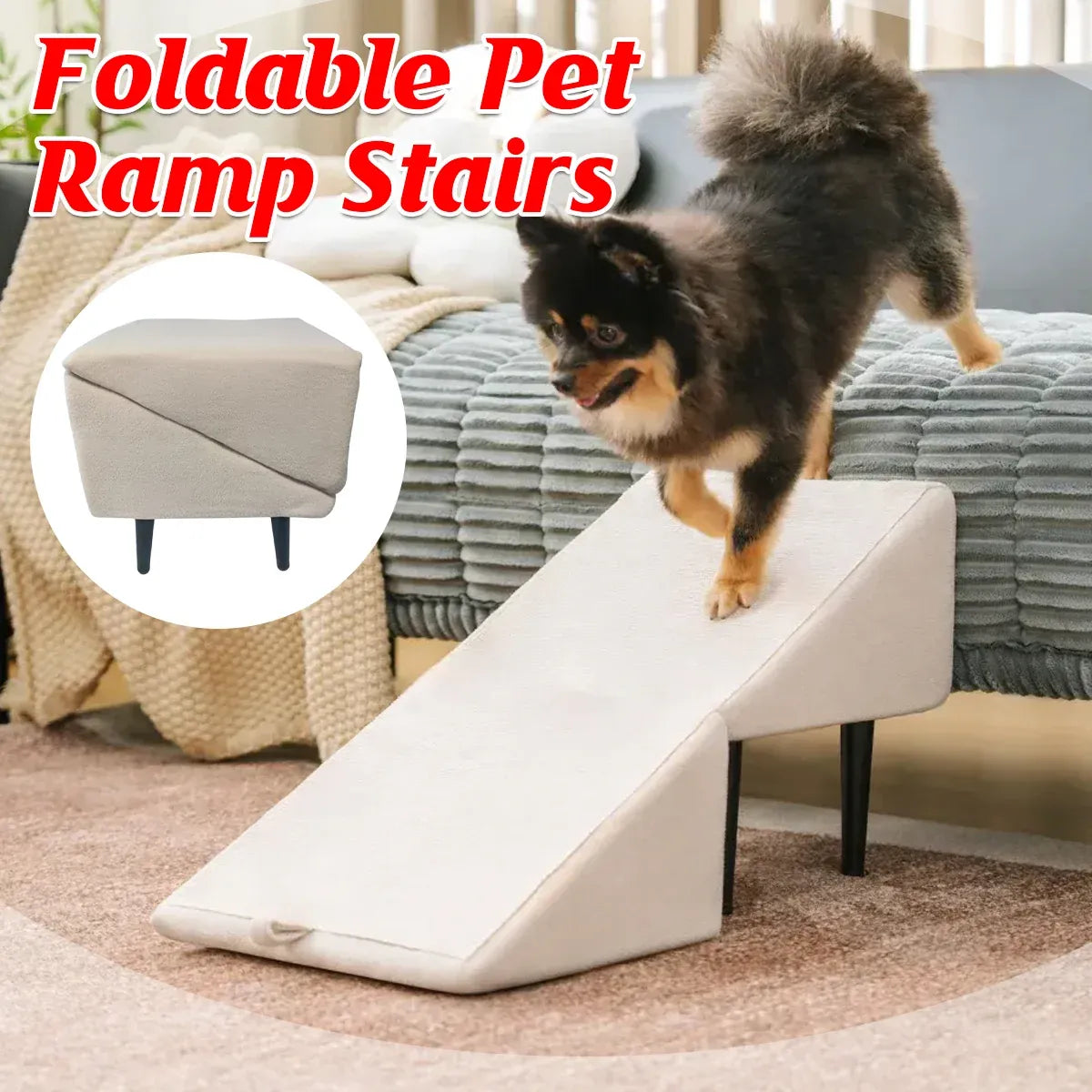 Foldable Pet Ramp Stairs Non Slip for Cats Dogs Home Furniture Safe Comfortable