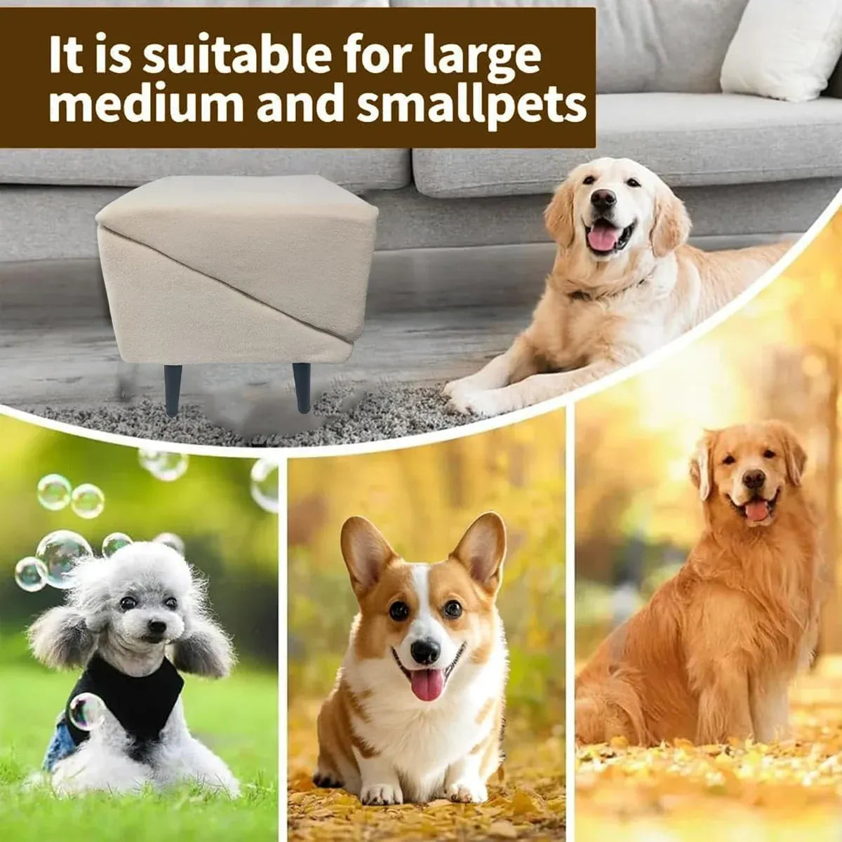 Foldable Pet Ramp Stairs Non Slip for Cats Dogs Home Furniture Safe Comfortable