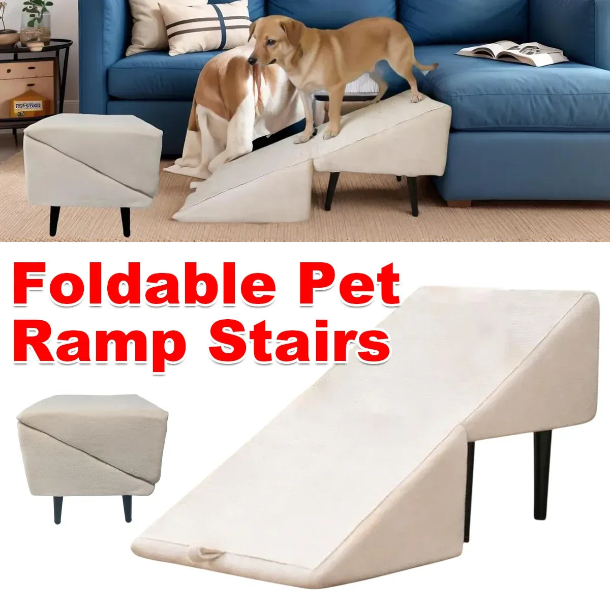 Foldable Pet Ramp Stairs Non Slip for Cats Dogs Home Furniture Safe Comfortable