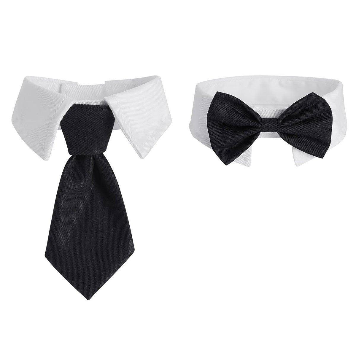 Dog Collars, Leads & Harnesses: 2pcs Pet Bow Tie Collar Dog Cat Suit Dress Accessories Adjustable Neck Strap - L