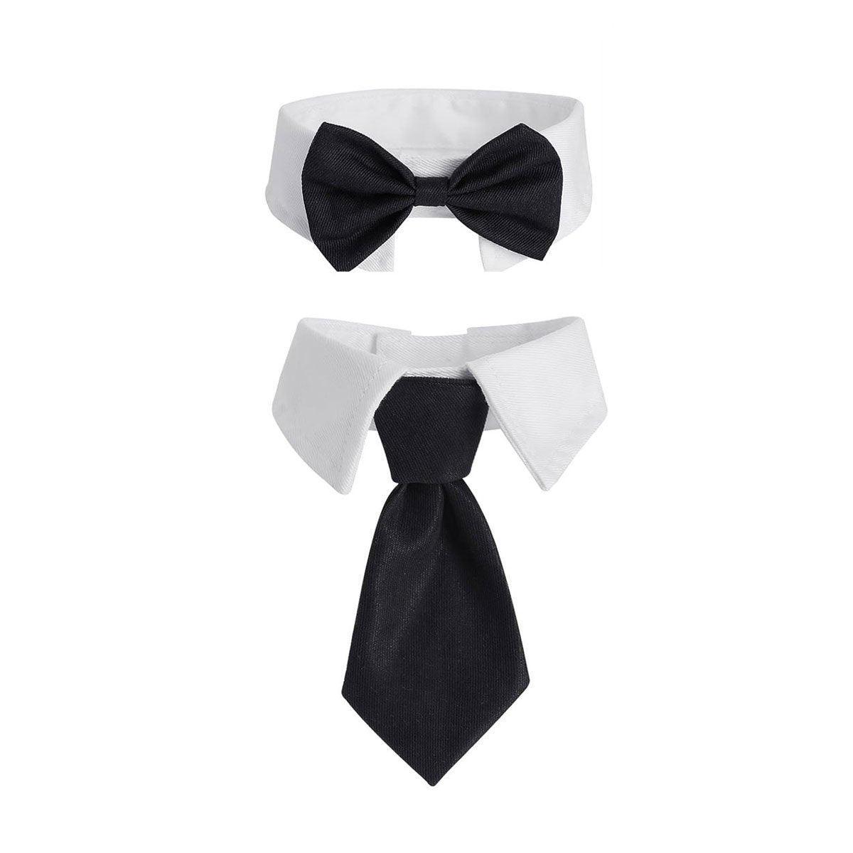 Dog Collars, Leads & Harnesses: 2pcs Pet Bow Tie Collar Dog Cat Suit Dress Accessories Adjustable Neck Strap - L