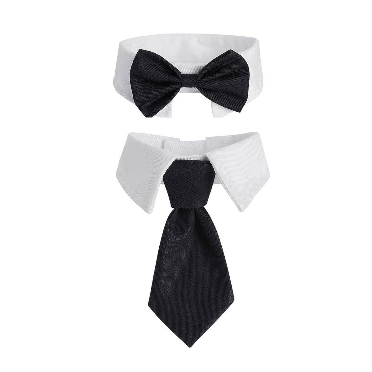 Dog Collars, Leads & Harnesses: 2pcs Pet Bow Tie Collar Dog Cat Suit Dress Accessories Adjustable Neck Strap - L