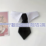 2pcs Pet Bow Tie Collar Dog Cat Suit Dress Accessories Adjustable Neck Strap - S