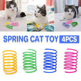 Cat Toys: 4PCS Cat Spring Toys Colourful Plastic Jumping Toy for Kitten Interactive Play