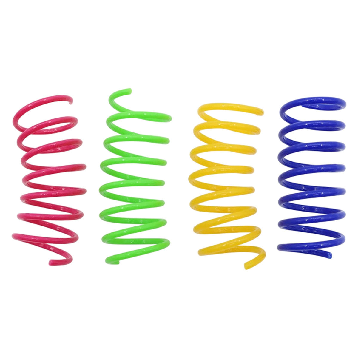 Cat Toys: 4PCS Cat Spring Toys Colourful Plastic Jumping Toy for Kitten Interactive Play