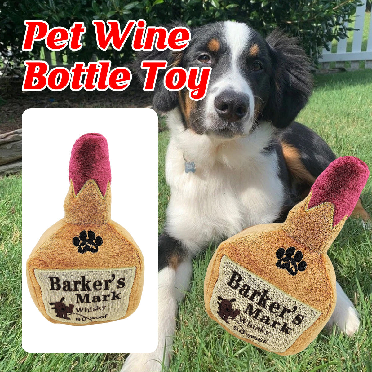 Dog Apparel: Dog Squeaky Toy Plush Wine Bottle Stuffed Chew Toy Sound Pet Play Supplies Use