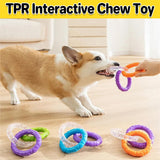 Dog Apparel: Interactive Dog Toys TRP Rubber Ring Teething Pet Rally Ring Chew Play Fetch - Blue-Purple