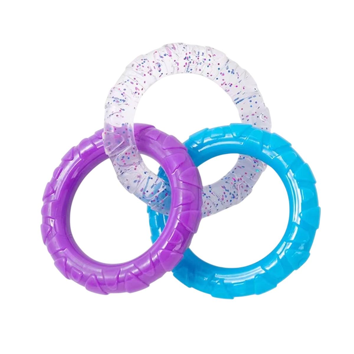 Dog Apparel: Interactive Dog Toys TRP Rubber Ring Teething Pet Rally Ring Chew Play Fetch - Blue-Purple