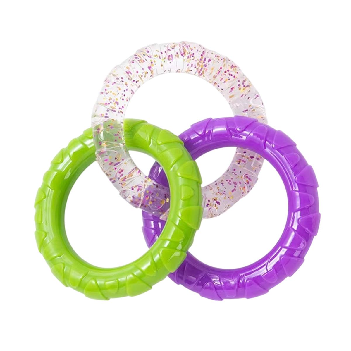 Dog Apparel: Interactive Dog Toys TRP Rubber Ring Teething Pet Rally Ring Chew Play Fetch - Blue-Purple