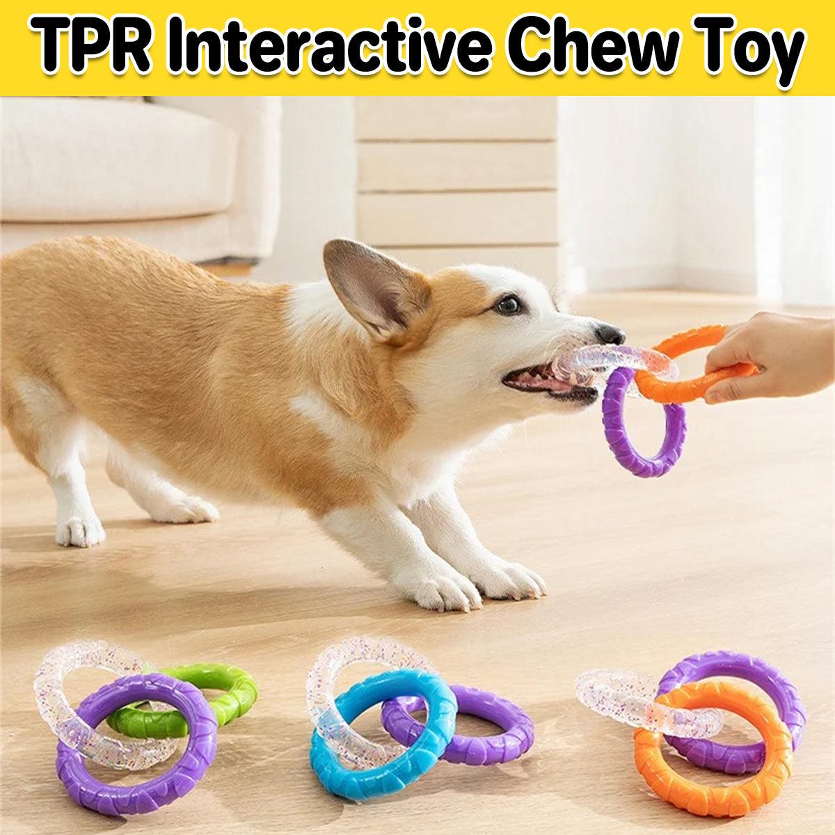 Dog Apparel: Interactive Dog Toys TRP Rubber Ring Teething Pet Rally Ring Chew Play Fetch - Orange-Purple