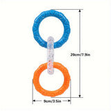 Dog Apparel: Interactive Dog Toys TRP Rubber Ring Teething Pet Rally Ring Chew Play Fetch - Orange-Purple