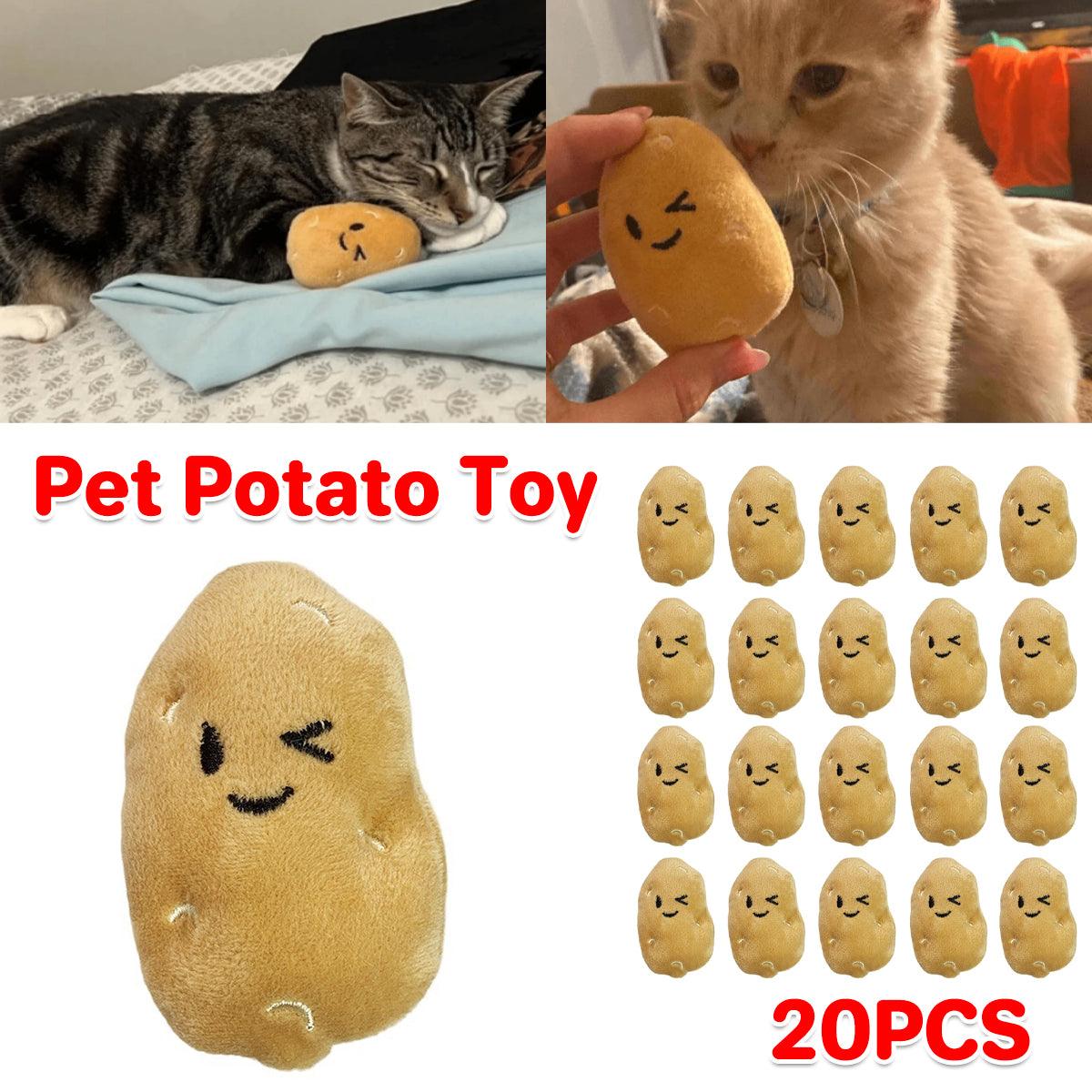 Cat Scratchers: 20PCS Handmade Cute Squeaky Little Potato Doll Pet Plush Doll For Dog Cat