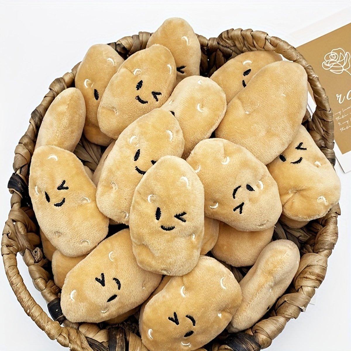 Cat Scratchers: 20PCS Handmade Cute Squeaky Little Potato Doll Pet Plush Doll For Dog Cat