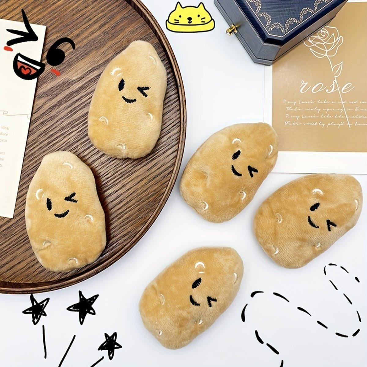 Cat Scratchers: 20PCS Handmade Cute Squeaky Little Potato Doll Pet Plush Doll For Dog Cat