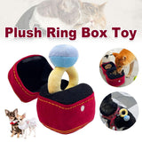 Dog Apparel: Plush Pet Toy Interactive Ring Box Chew Toy for Dogs and Cats Soft Squeaky Play